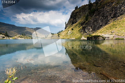 Image of Romantic mountain lake in Alps