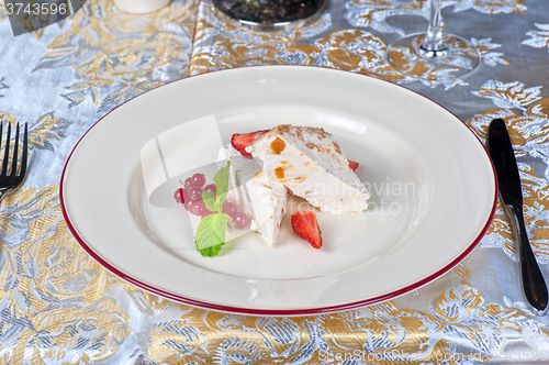 Image of cream berries dessert