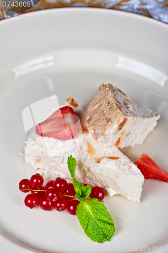Image of cream berries dessert
