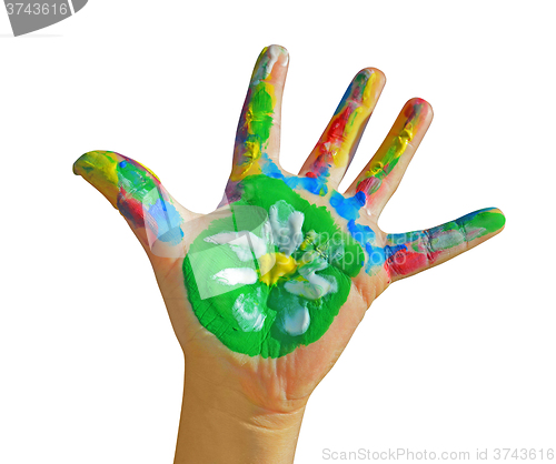 Image of Painted kid hand