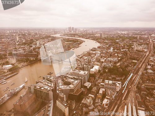 Image of Retro looking Aerial view of London