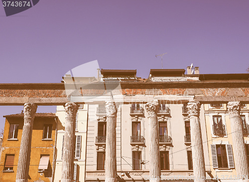 Image of Retro looking Colonne di San Lorenzo Milan