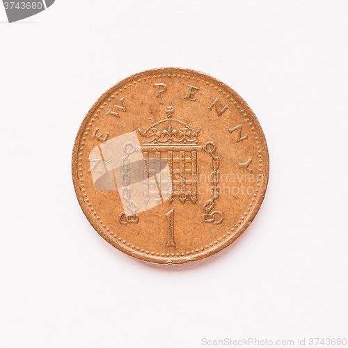 Image of  UK 1 penny coin vintage