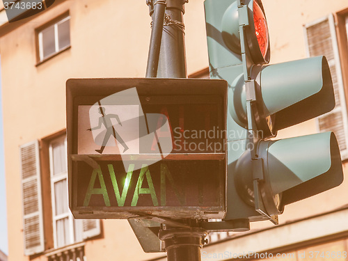 Image of  Green traffic light vintage