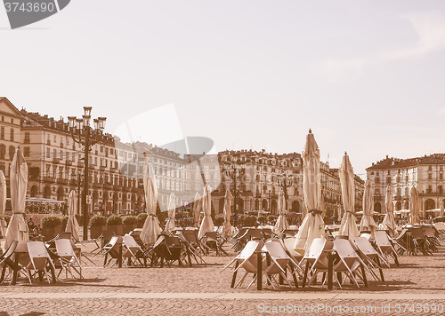 Image of Retro looking Piazza Vittorio Turin