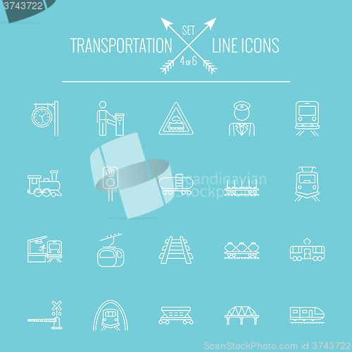 Image of Transportation icon set.