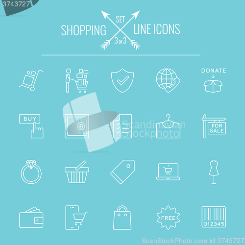 Image of Shopping icon set.