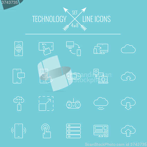 Image of Technology icon set.