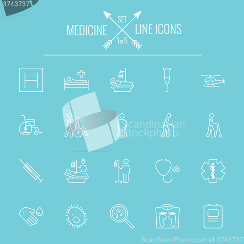 Image of Medicine icon set.