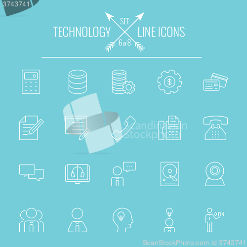 Image of Technology icon set.