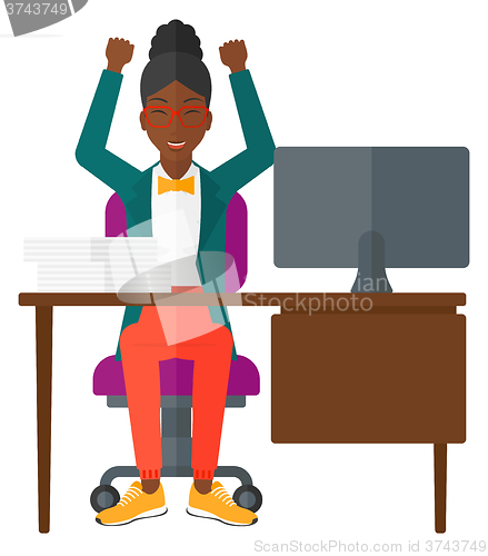 Image of Woman working at office.