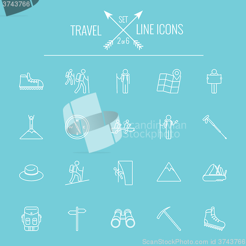 Image of Travel and holiday icon set.
