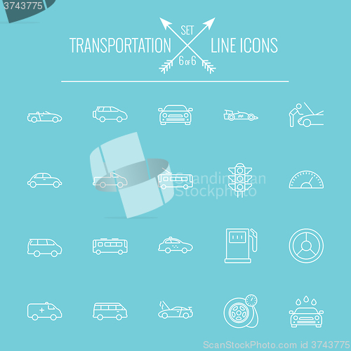 Image of Transportation icon set.