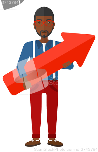 Image of Successful businessman with arrow up.