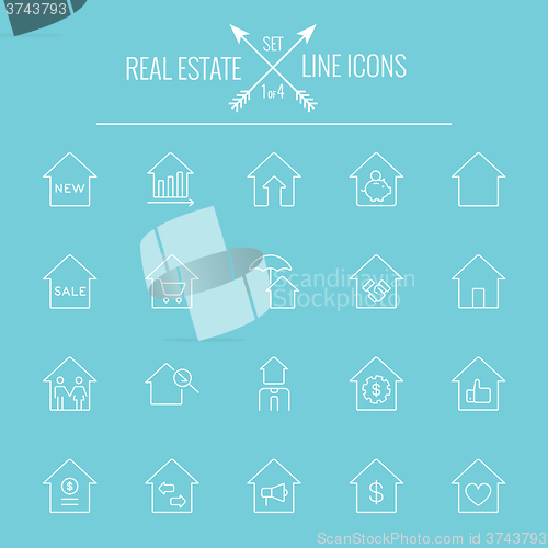 Image of Real estate icon set.