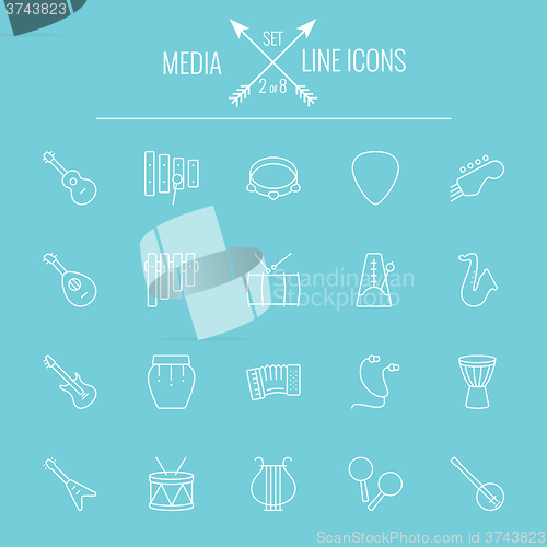 Image of Media icon set.