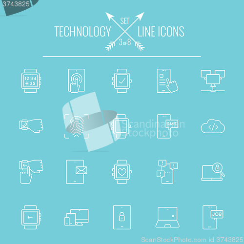 Image of Technology icon set.