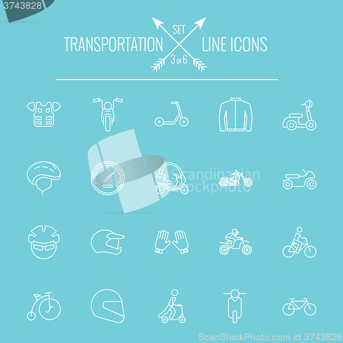 Image of Transportation icon set.