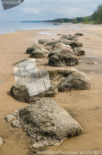 Image of Stony on coast of Baltic sea early in the morning