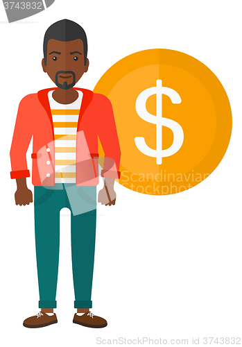 Image of Successful businessman with dollar coin.
