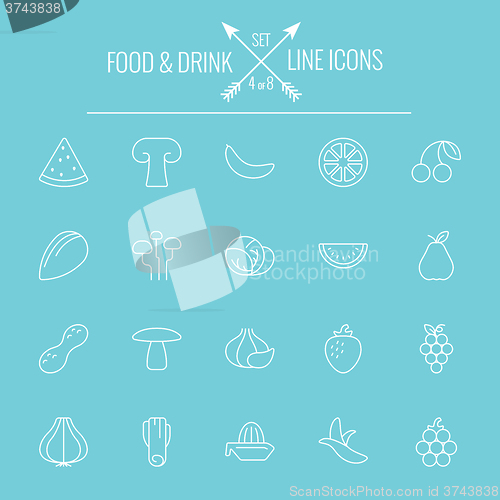 Image of Food and drink icon set.