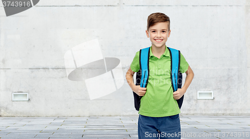 Image of happy student boy with school bag