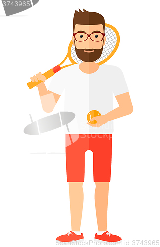 Image of Big tennis player.