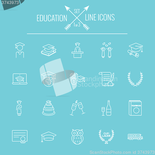 Image of Education icon set.