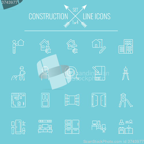 Image of Construction icon set.