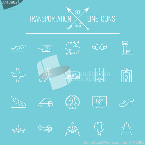 Image of Transportation icon set.