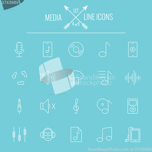 Image of Media icon set.