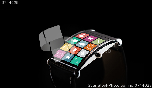 Image of close up of smartwatch with application icons