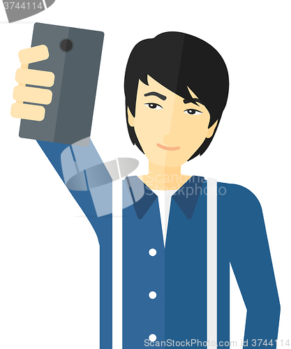 Image of Man making selfie.