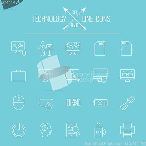 Image of Technology icon set.