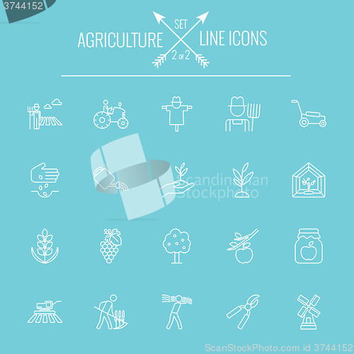 Image of Agriculture icon set.