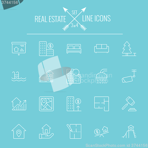 Image of Real estate icon set.