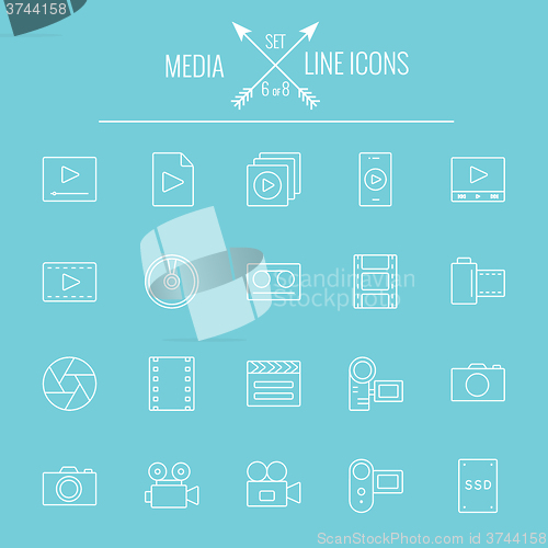 Image of Media icon set.