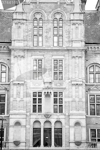 Image of window in europe london old red brick wall and      historical 