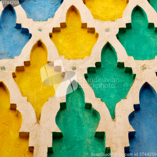 Image of line in morocco africa old tile and colorated floor ceramic abst