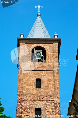 Image of ancien  tower in italy europe old  stone and bell