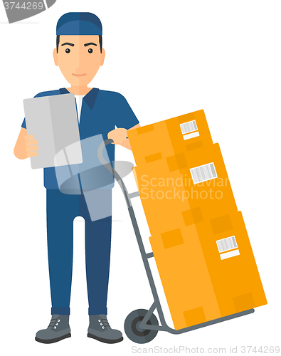 Image of Man delivering boxes.
