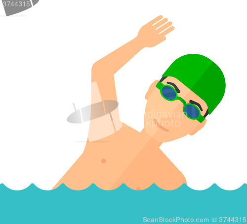 Image of Swimmer training in pool.