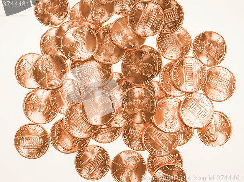 Image of  Dollar coins 1 cent wheat penny vintage