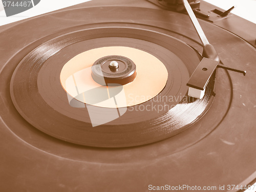 Image of  Vinyl record on turntable vintage