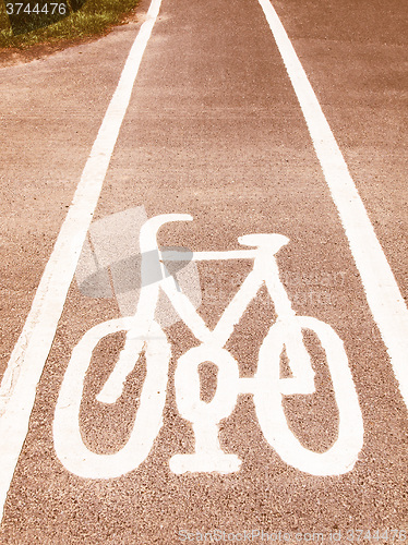 Image of  Bike lane sign vintage