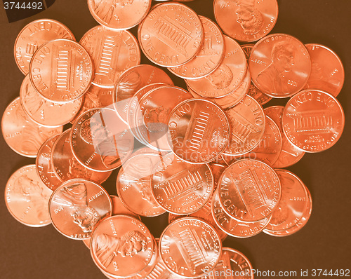 Image of  Dollar coins 1 cent wheat penny vintage