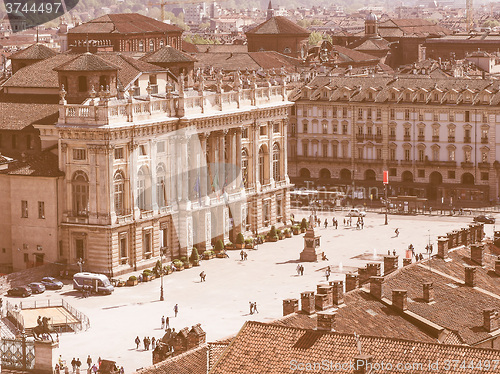 Image of Retro looking Piazza Castello Turin