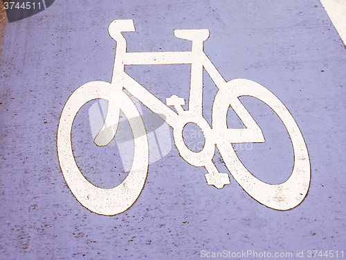 Image of  Bike lane sign vintage