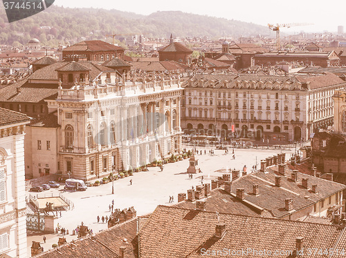 Image of Retro looking Piazza Castello Turin