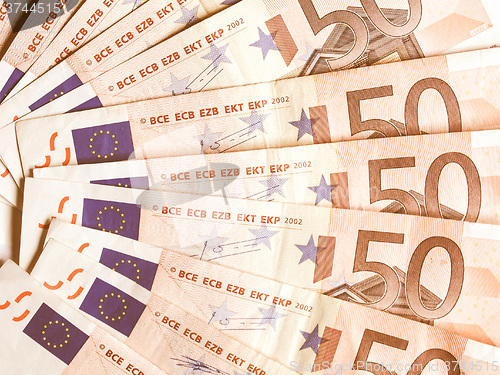 Image of  Euro bankonotes background vintage
